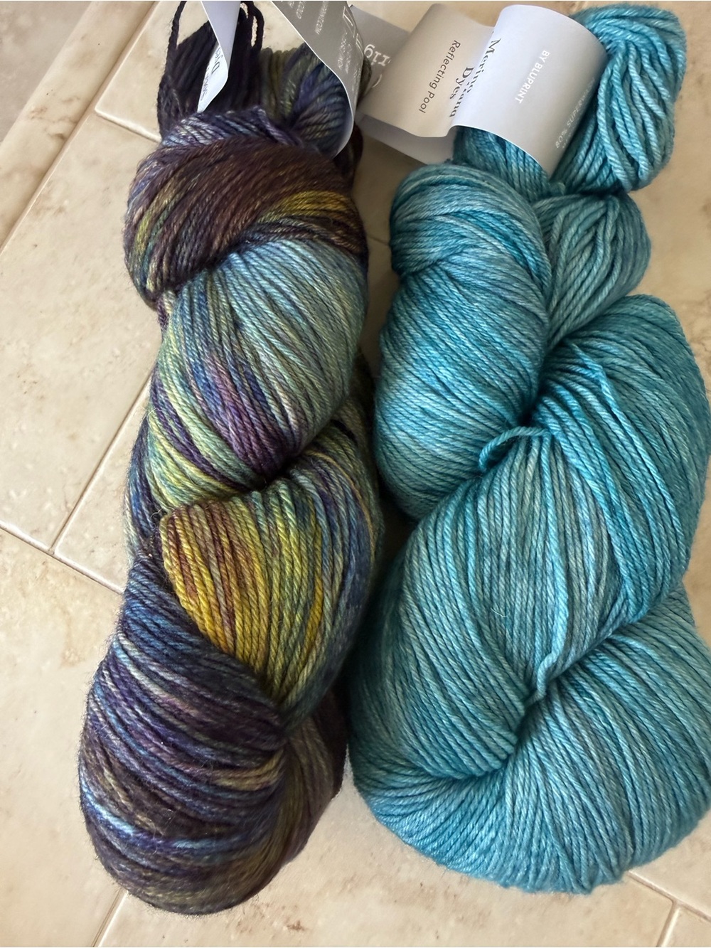 Cloudborn Malabrigo Merino Superwash Sock Yarn - Teal & Multicolor 2 Hanks - Picture 8 of 11